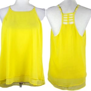 E Hanger m bright yellow tank top large